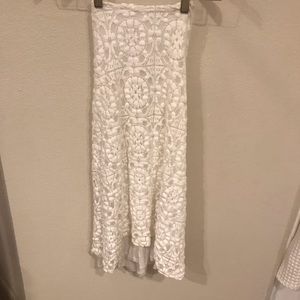 Zara Collection White Lace Low Back Halter Dress
